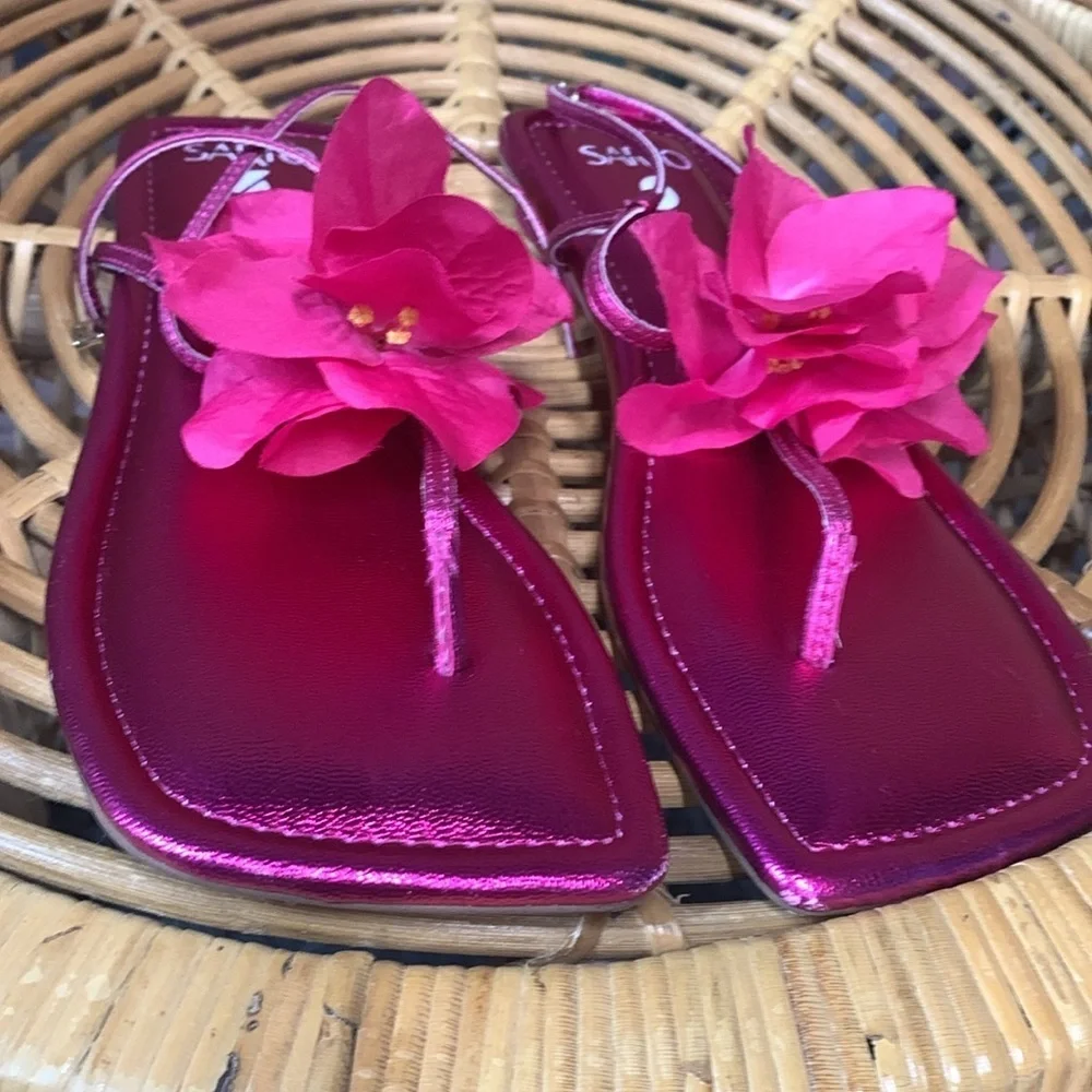 Anthropologie Franco Sarto Capri Flora sandals size 8.5 in fuchsia new